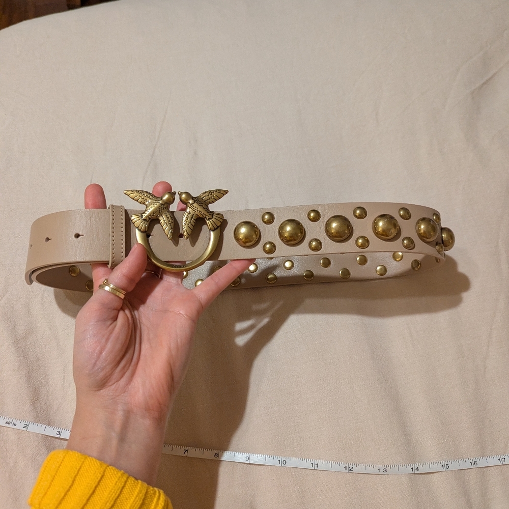 SOLD Pinko lovebird studded belt